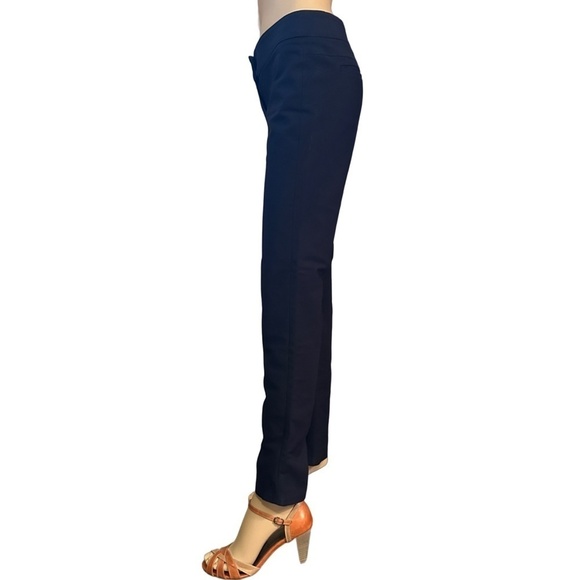 RW&CO. Pant Trouser Cigarette Slim Leg Navy Back Pockets Cotton Blend - Picture 10 of 15